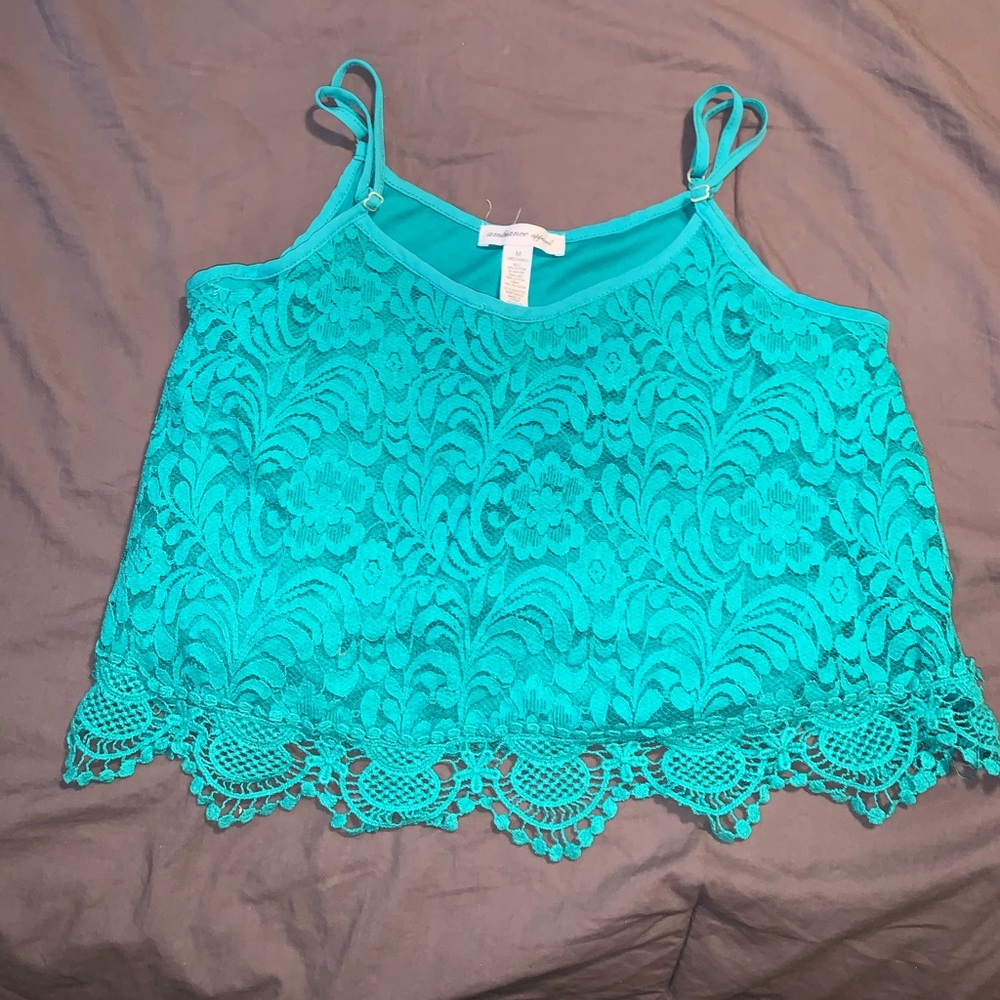 Turquoise Teal Crop top